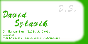 david szlavik business card