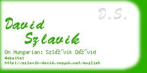 david szlavik business card